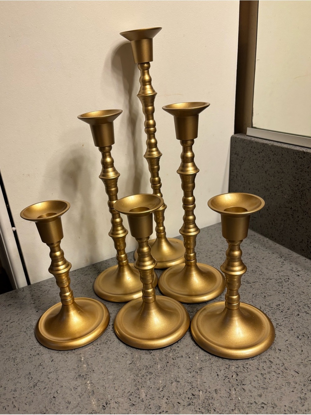 Gold Metal Candle Holder Set - Home Accents